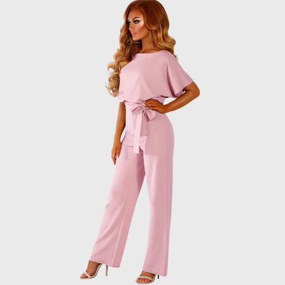 Summer Lace Up Short Sleeve Jumpsuit