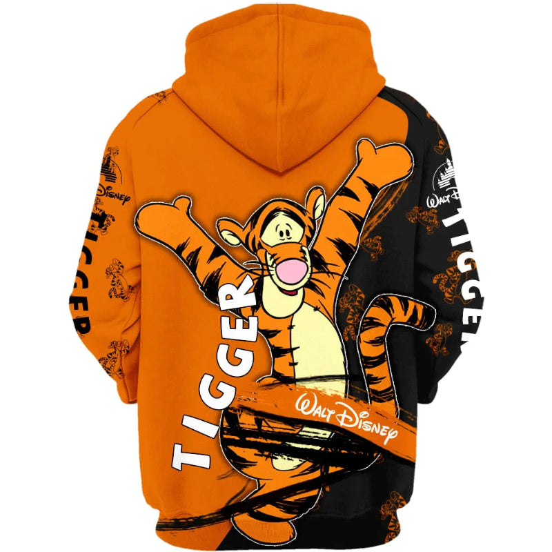 Tigger Print Zip Up Hoodie