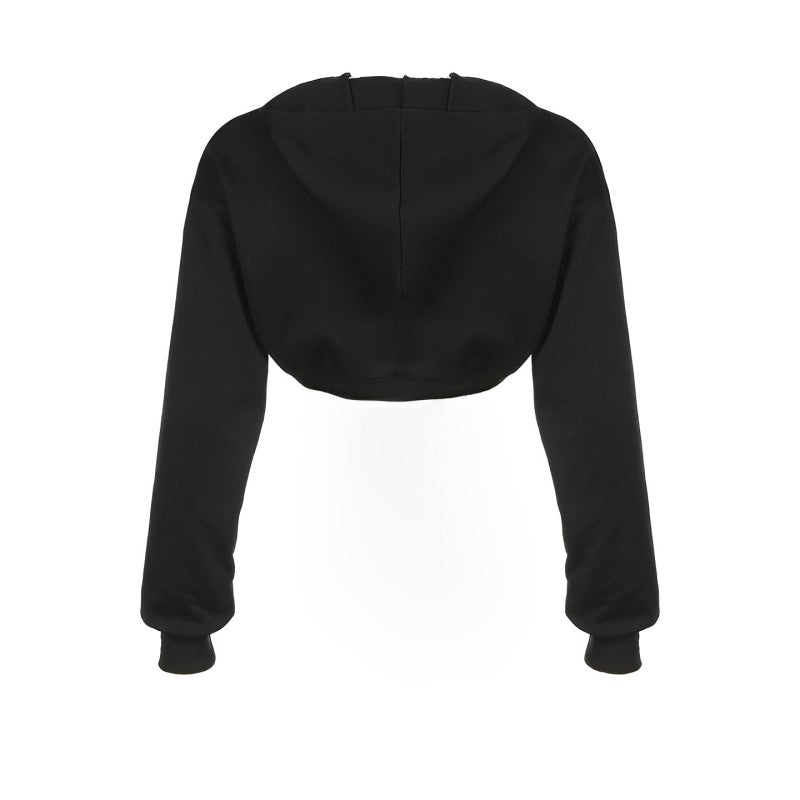 Ultra Short Pullover Long Sleeve Blouse Hoodie