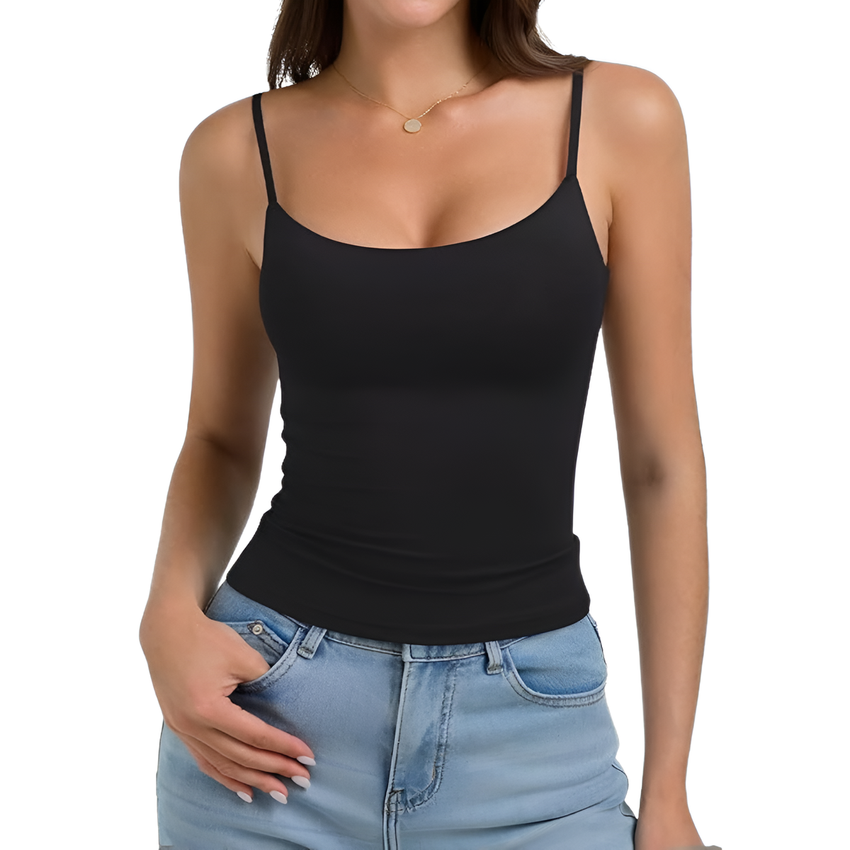 Double Lined Adjustable Cami Tank Top For Women