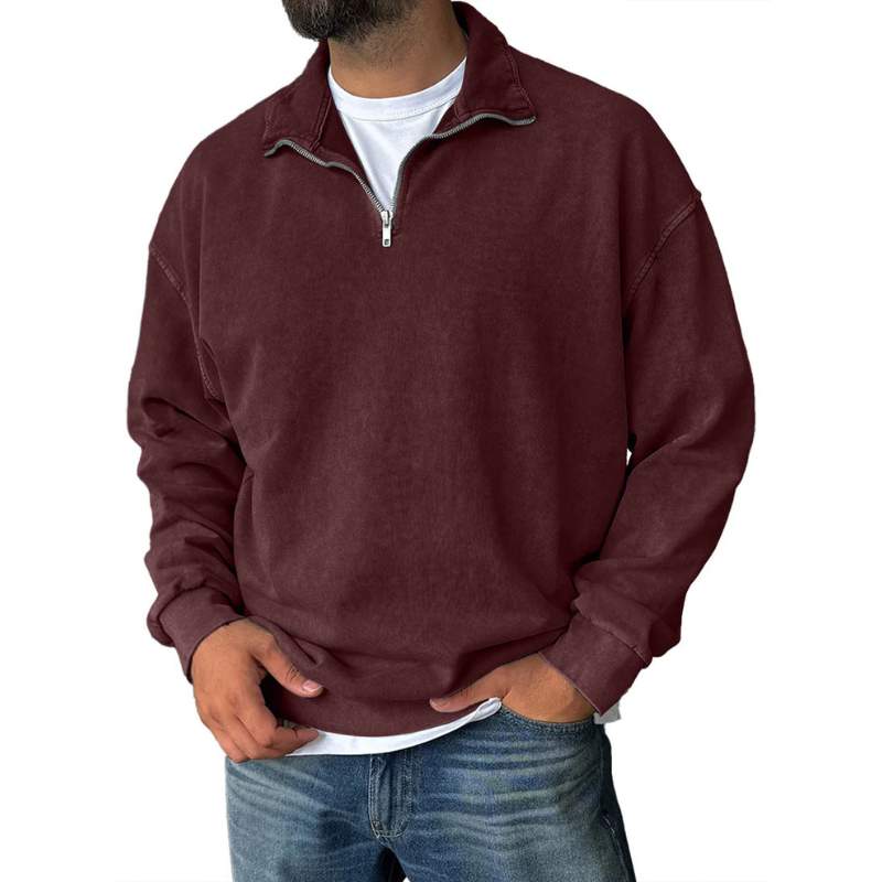Casual Half Zip Collar Sweatshirt