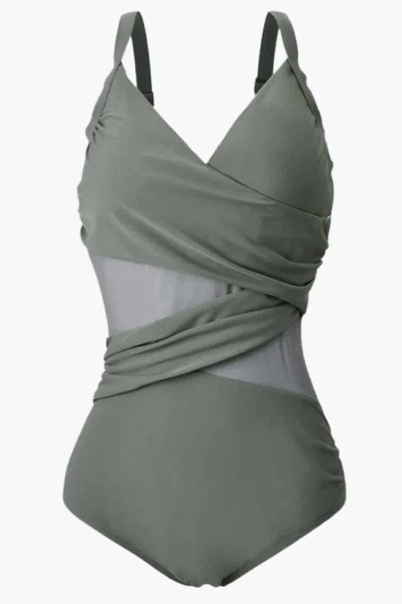 Army Green Plus Size One Piece Swimsuit