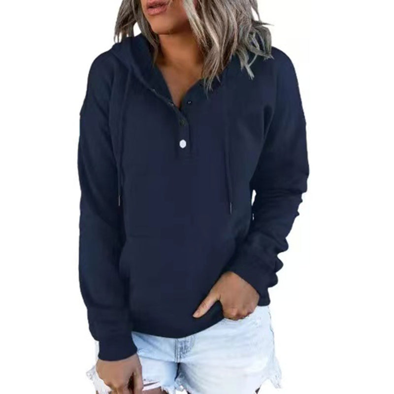 Versatile Comfort Drawstring Pocket Hoodie