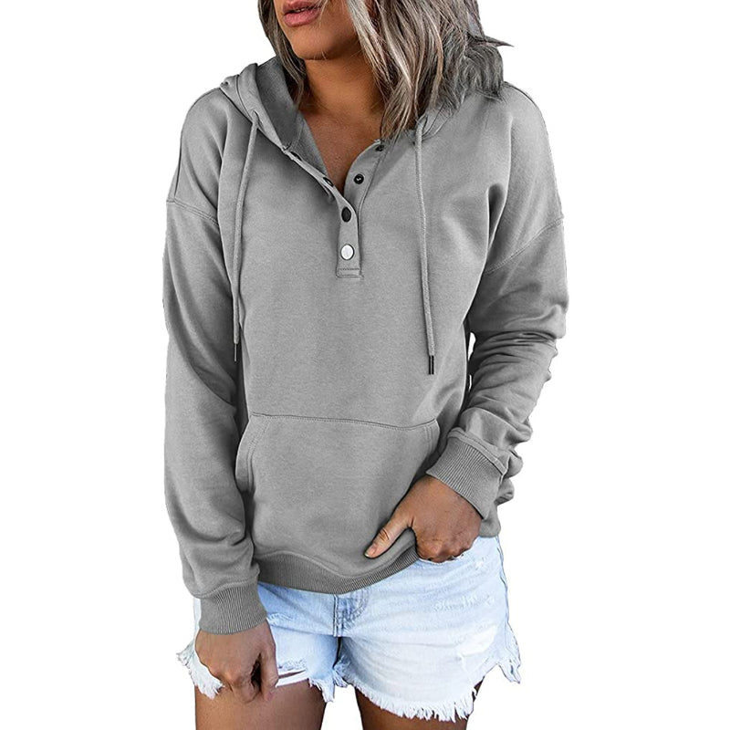 Versatile Comfort Drawstring Pocket Hoodie