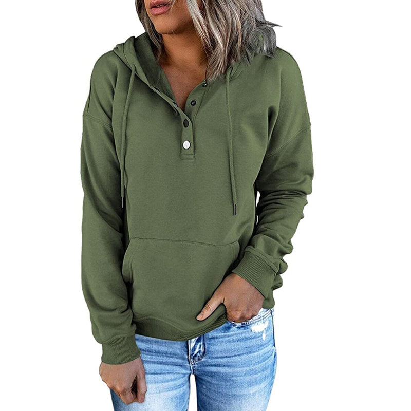 Versatile Comfort Drawstring Pocket Hoodie