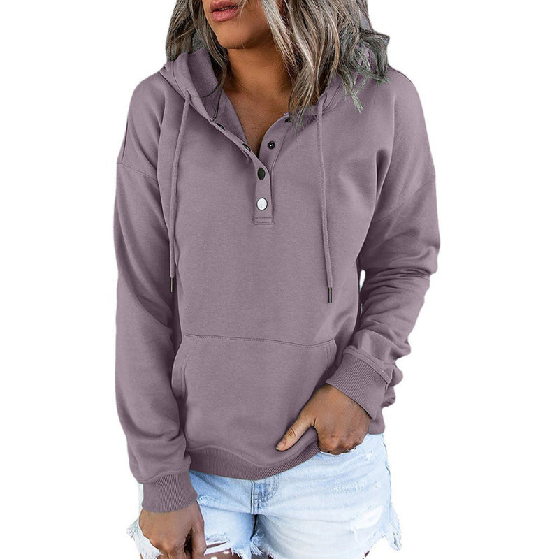 Versatile Comfort Drawstring Pocket Hoodie