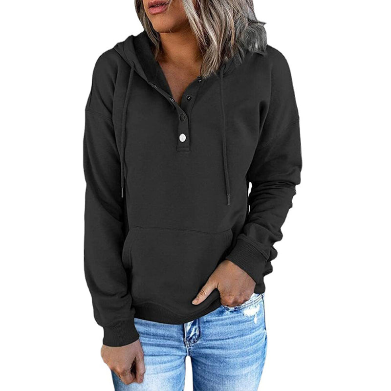 Versatile Comfort Drawstring Pocket Hoodie