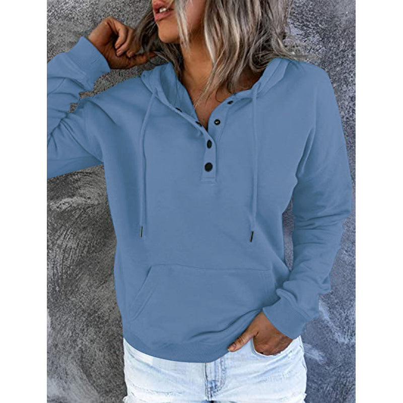 Versatile Comfort Drawstring Pocket Hoodie