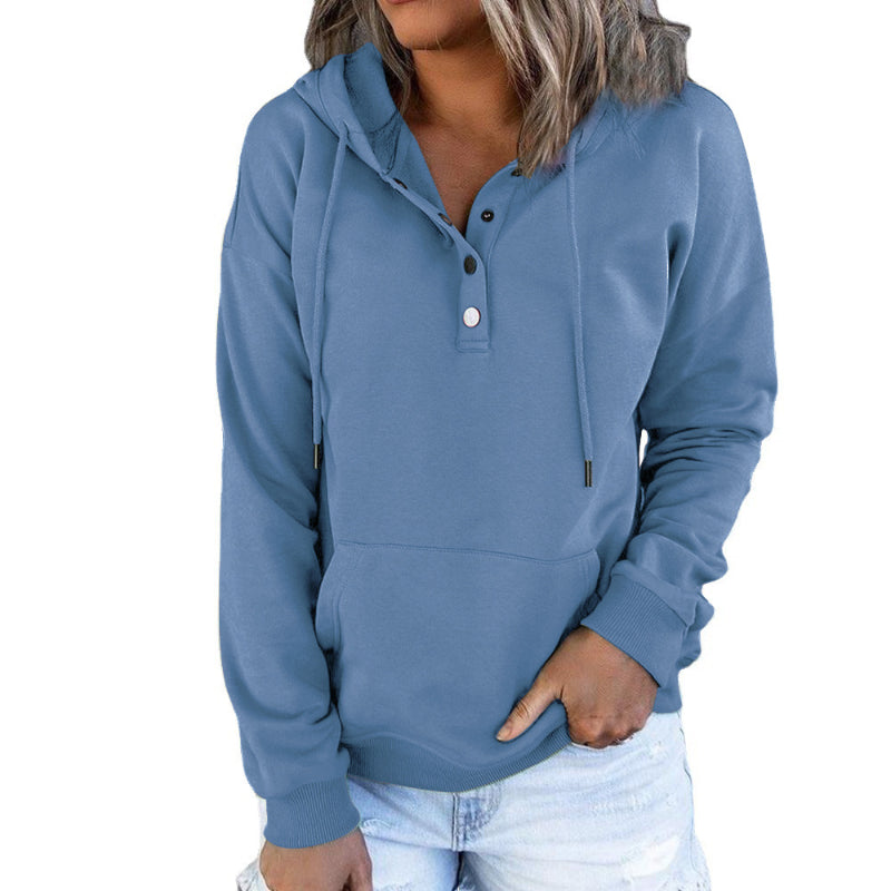 Versatile Comfort Drawstring Pocket Hoodie