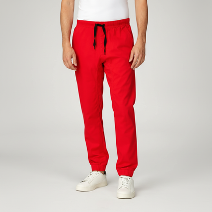 Twill Jogger Pants With Stretch Comfort And Ribbed Hem For Men