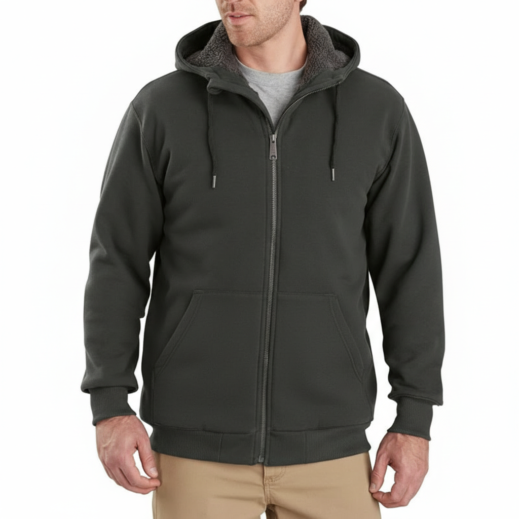 Rain Defender Sherpa Lined Full Zip Hoodies With Midweight Warmth For Men