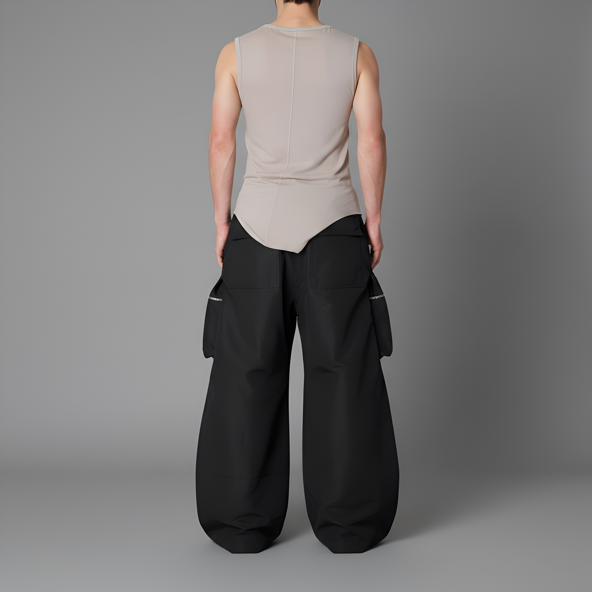Men's Utility Zip Cargo Pocket Festival Rave Pants - Trendy Streetwear S
