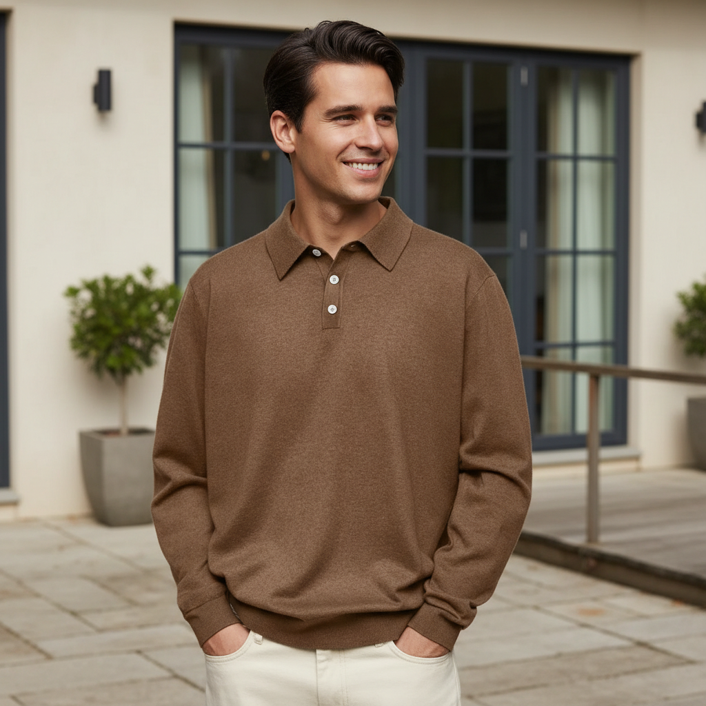 Tailored Cashmere Polo Shirt for Men