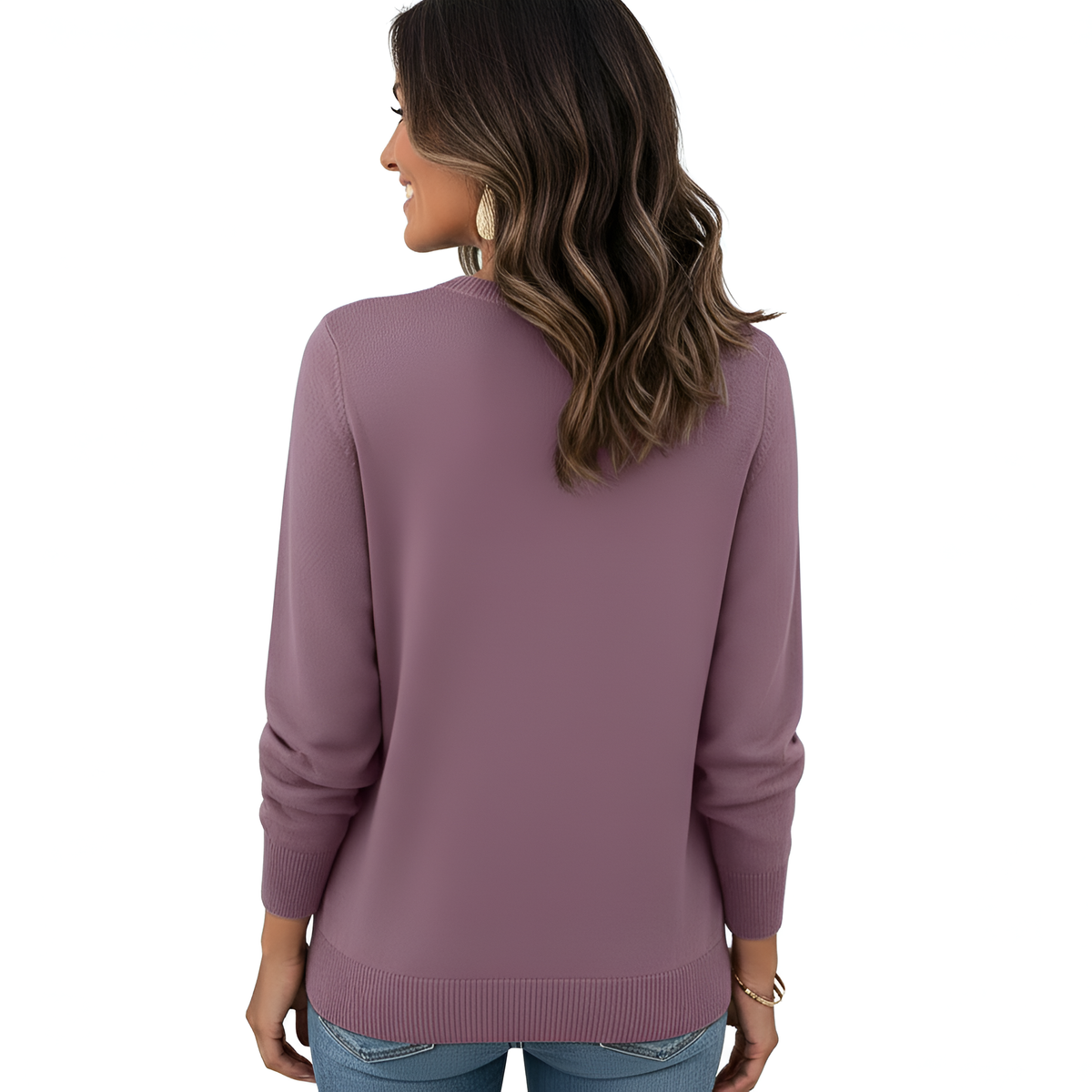 Lightweight Long Sleeve Pullover Sweater For Women