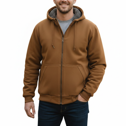 Rain Defender Sherpa Lined Full Zip Hoodies With Midweight Warmth For Men