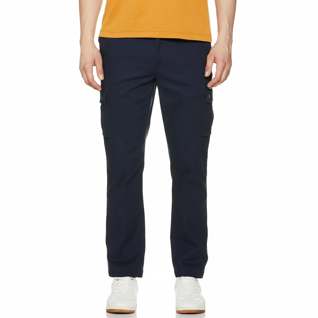 Straight Fit Stretch Cargo Pants For Men