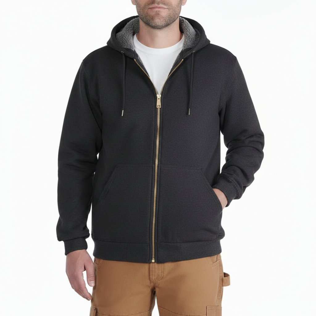 Rain Defender Sherpa Lined Full Zip Hoodies With Midweight Warmth For Men