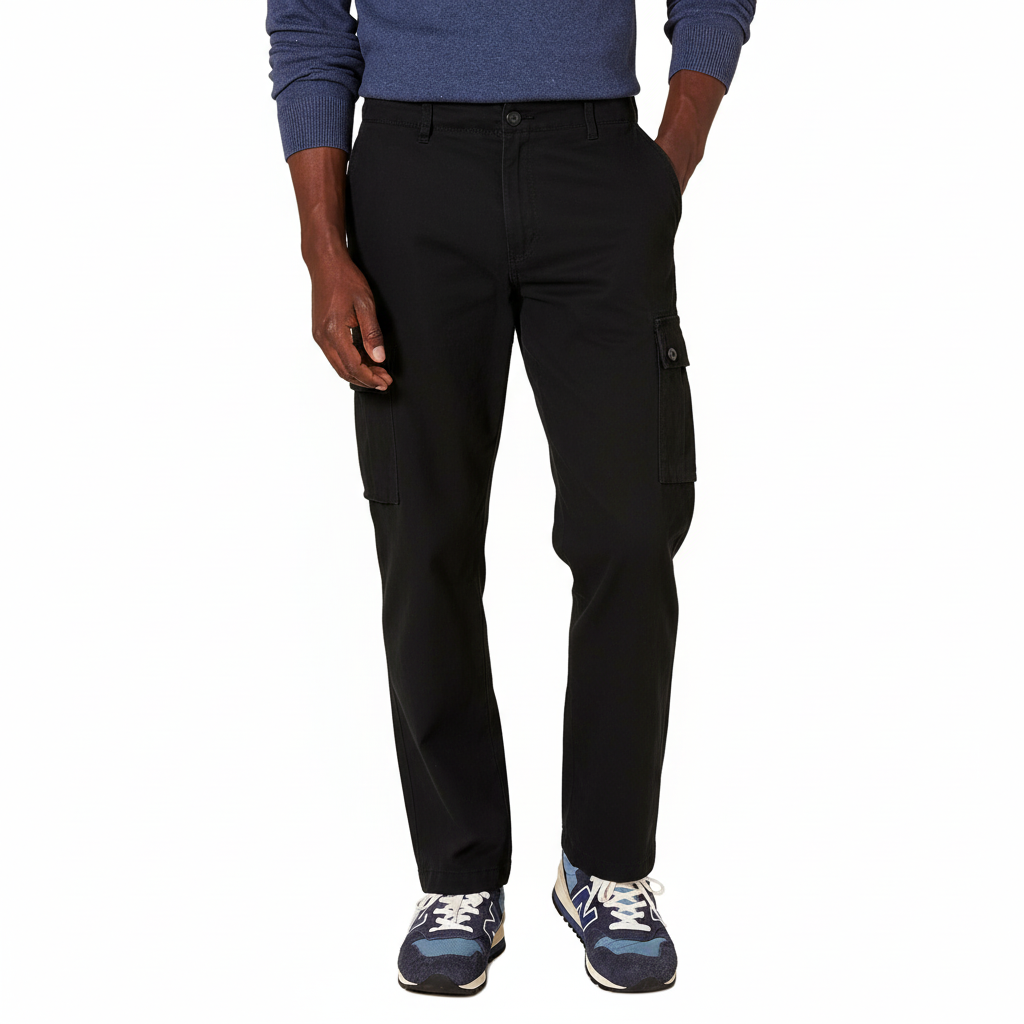 Straight Fit Stretch Cargo Pants For Men