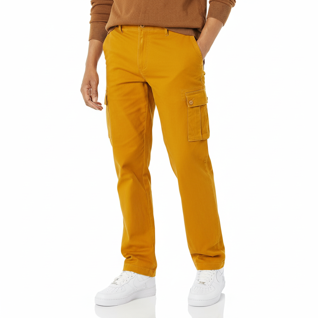 Straight Fit Stretch Cargo Pants For Men