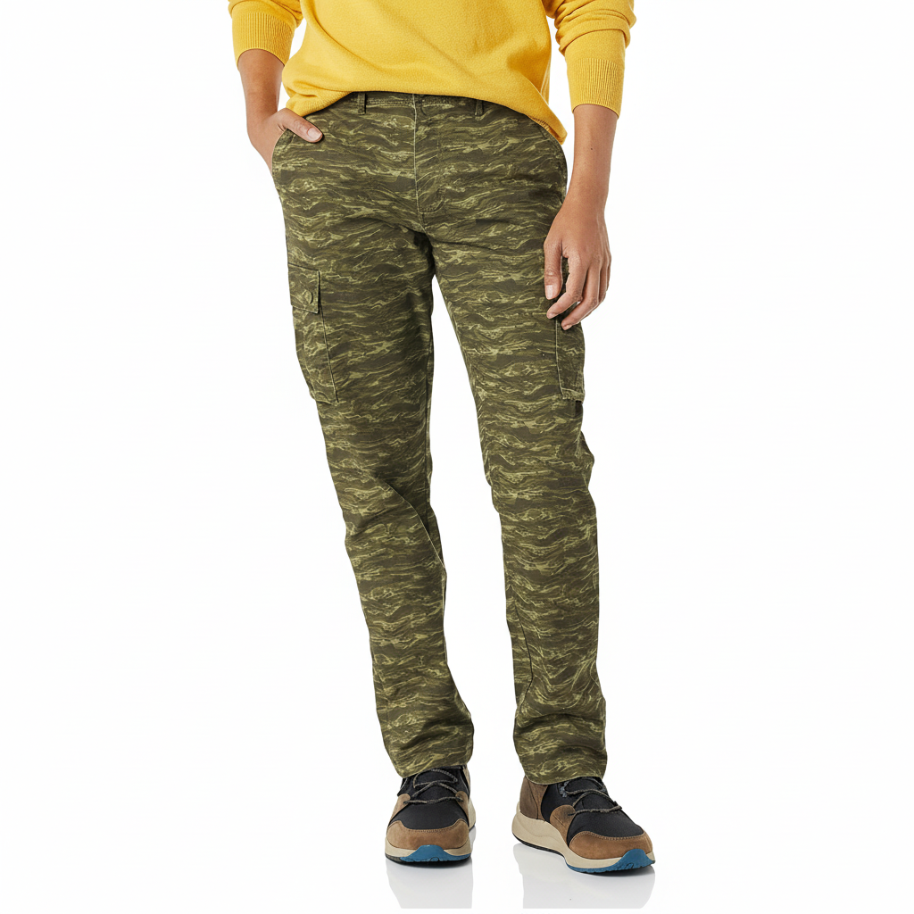 Straight Fit Stretch Cargo Pants For Men
