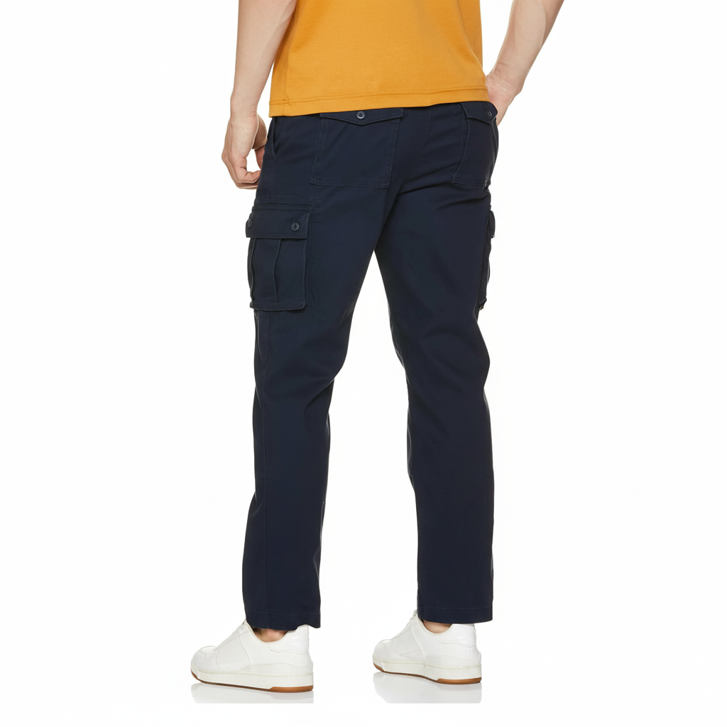 Straight Fit Stretch Cargo Pants For Men