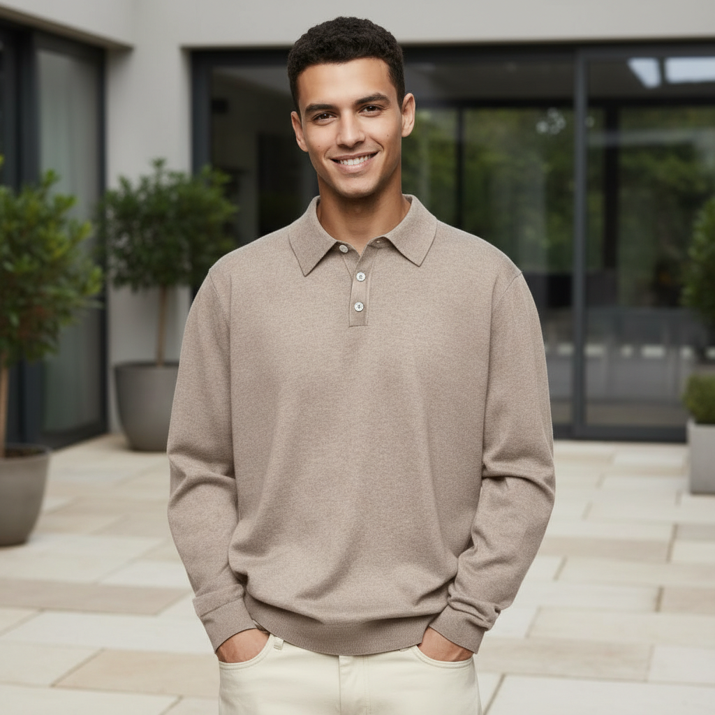 Tailored Cashmere Polo Shirt for Men