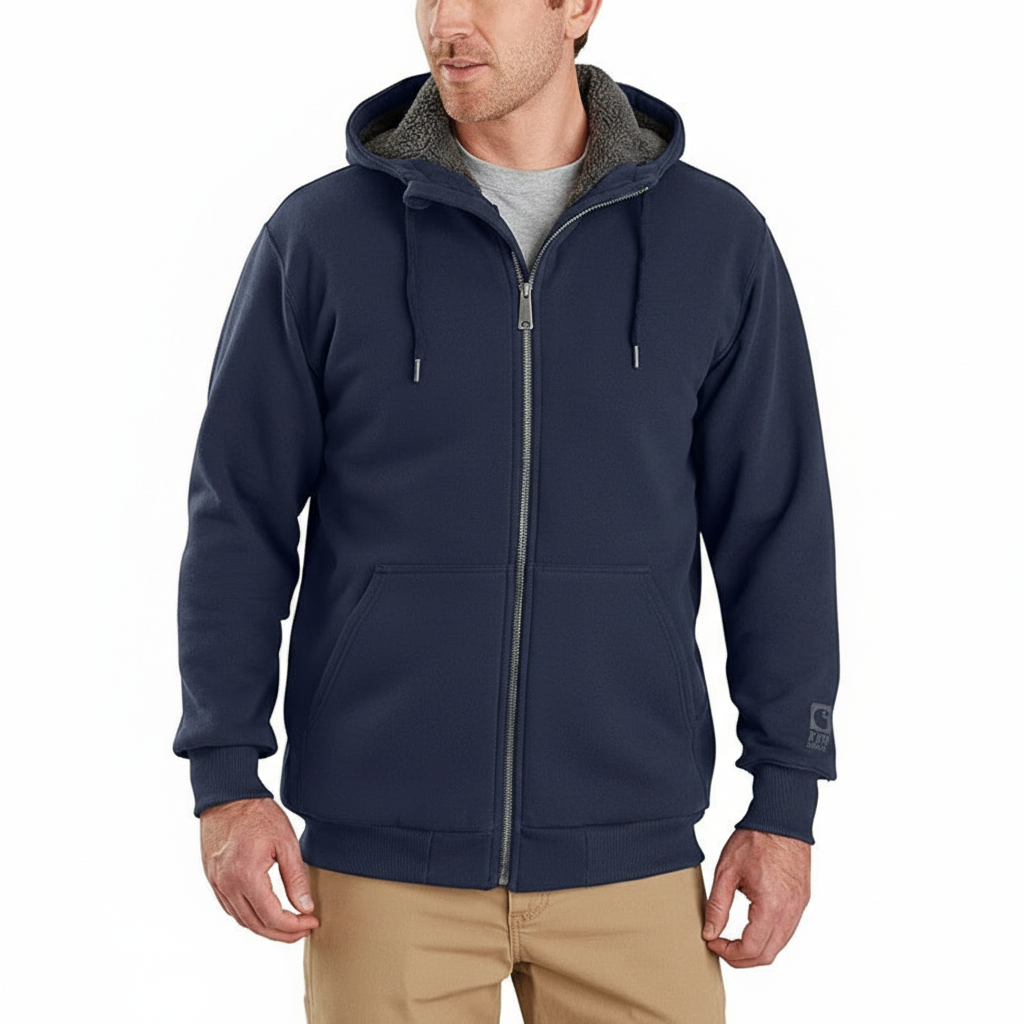 Rain Defender Sherpa Lined Full Zip Hoodies With Midweight Warmth For Men