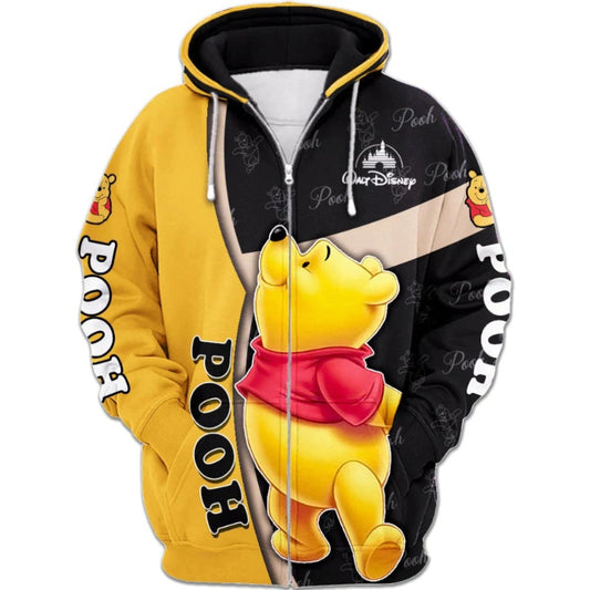 Winnie The Pooh Printed Zip Up Hoodie