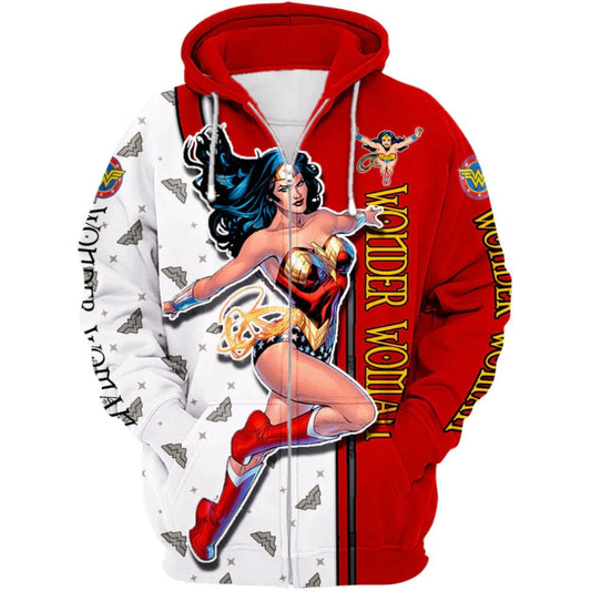 Wonder Woman Superhero Zip Up Hoodie