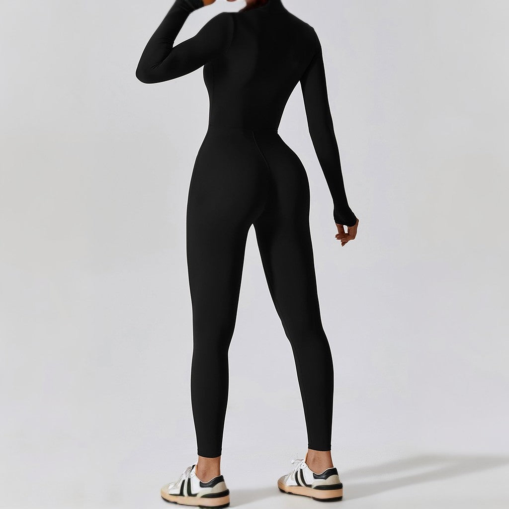 Zipper Long Sleeve Yoga Jumpsuit