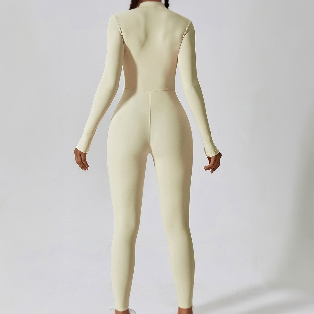 Zipper Long Sleeve Yoga Jumpsuit