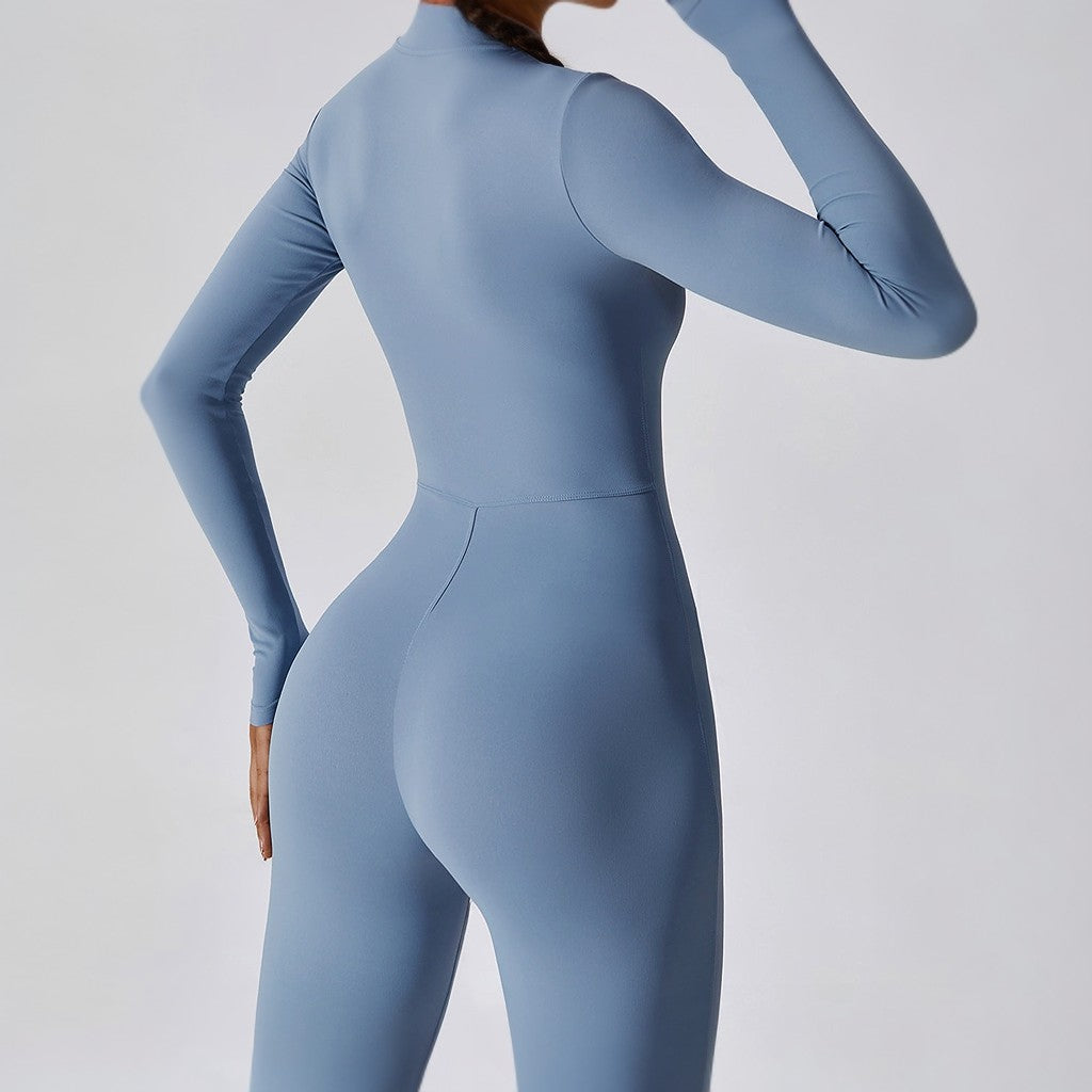 Zipper Long Sleeve Yoga Jumpsuit