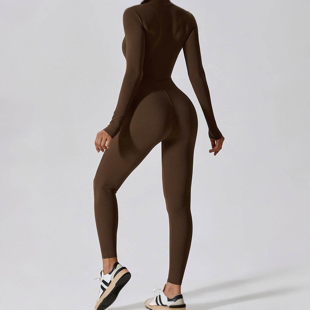 Zipper Long Sleeve Yoga Jumpsuit