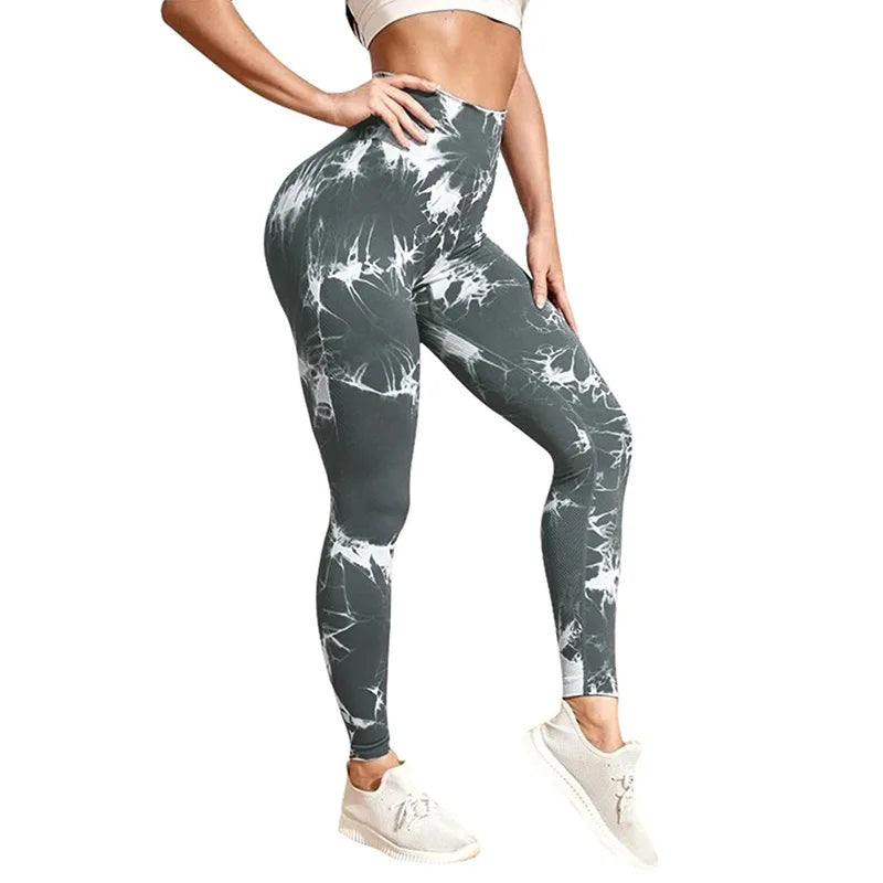 Tie dye Women Gym Leggings Scrunch Yoga Pants