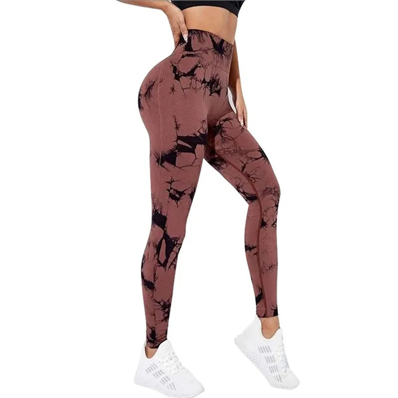 Tie dye Women Gym Leggings Scrunch Yoga Pants