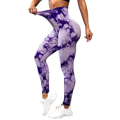 Batik-Leggings für Damen, Scrunch-Yogahose