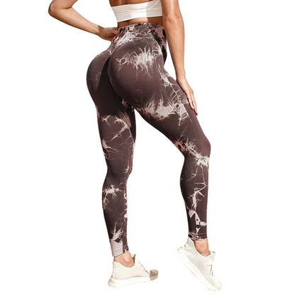 Batik-Leggings für Damen, Scrunch-Yogahose