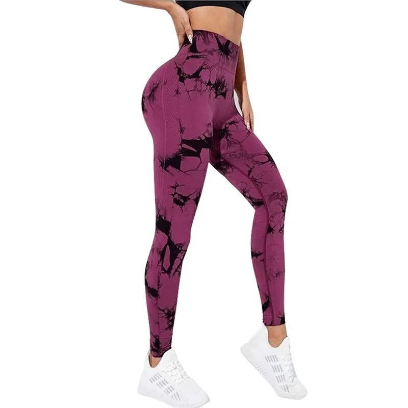 Batik-Leggings für Damen, Scrunch-Yogahose