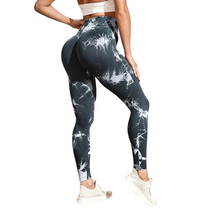 Batik-Leggings für Damen, Scrunch-Yogahose