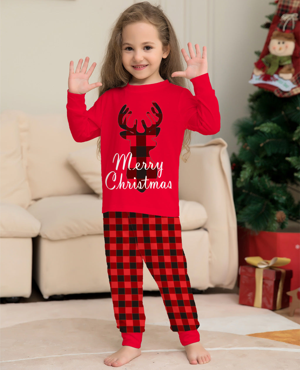 Ensemble de pyjamas assortis pour la famille de Noël Shadow Elk