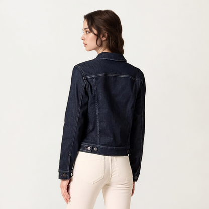Classic Front Button Denim Jacket With Pockets