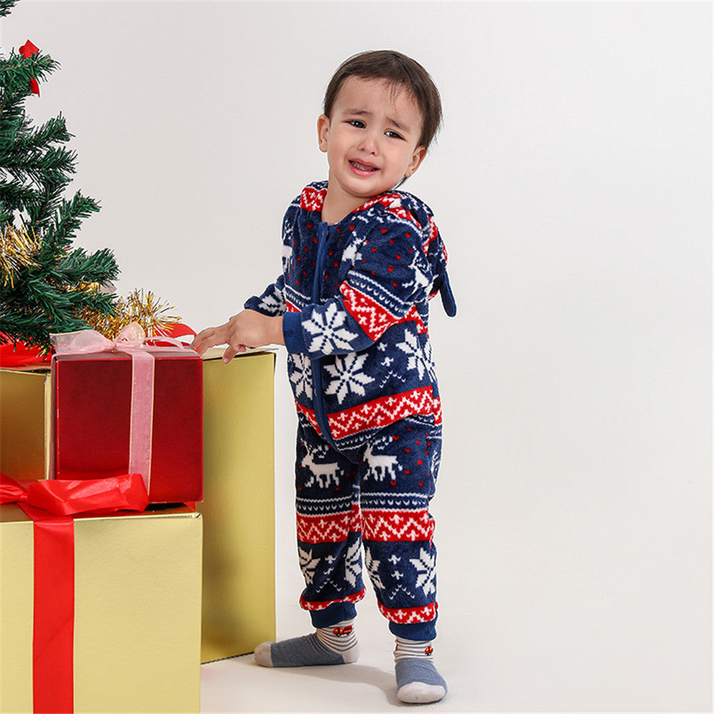 Snow Reindeer Christmas Family Matching Pajamas Set