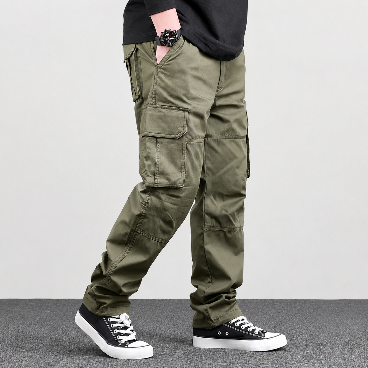 Loose Casual Street Style Cargo Pant With Drawstring For Men