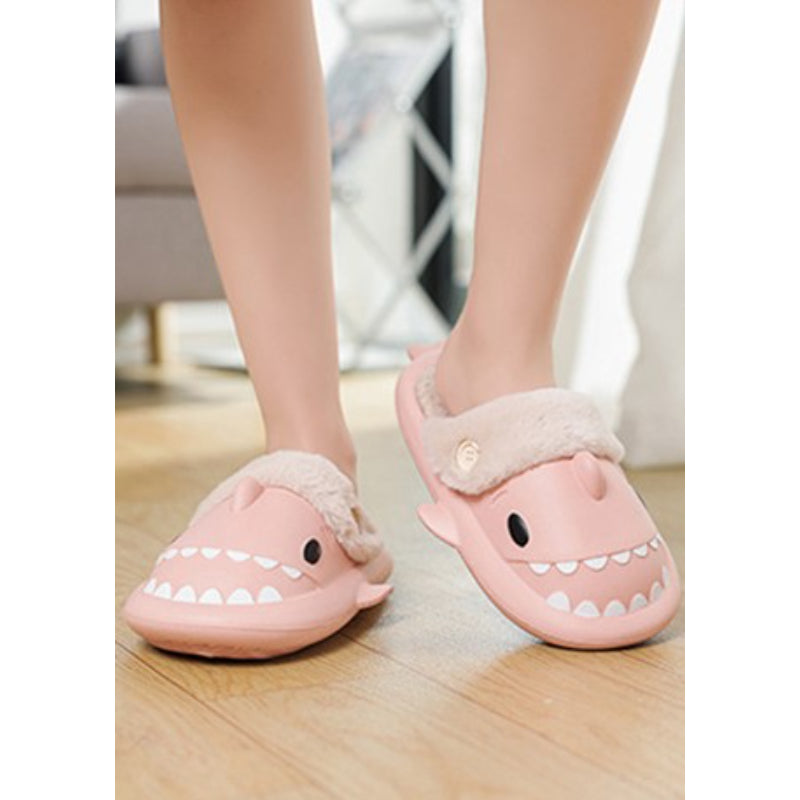 Winter Shark With Button Printed Slippers