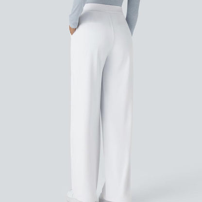 High Waisted Straight Pants With Side Pocket For Women