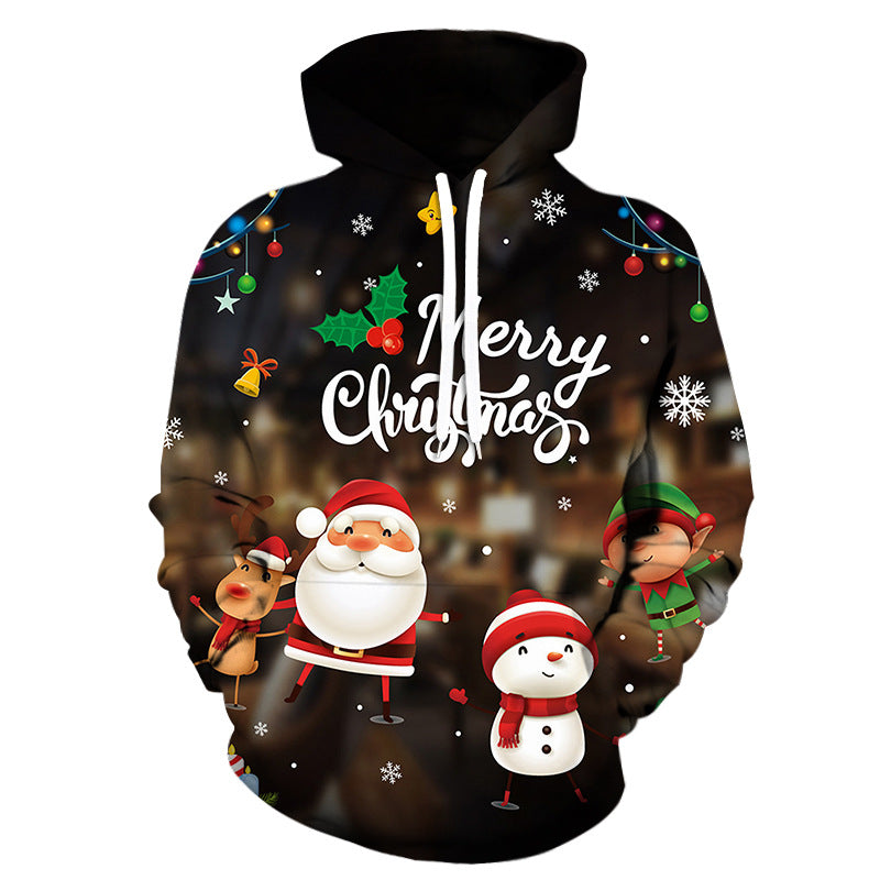 Bedruckte 3D-Hoodie-Kollektion mit Weihnachtsmann-Muster