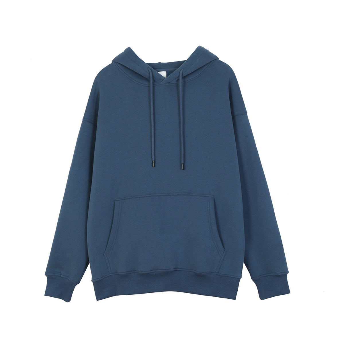 Langer, einfarbiger, dicker Fleece-Hoodie mit entspannter Passform