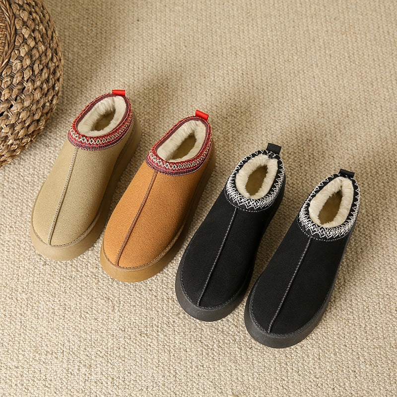 Fleece Lined Plush Thick Bottom Flat Shoe