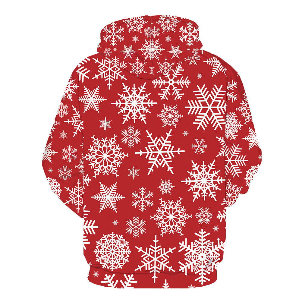 Christmas Snowflake Printed Pullover 3D Hoodie