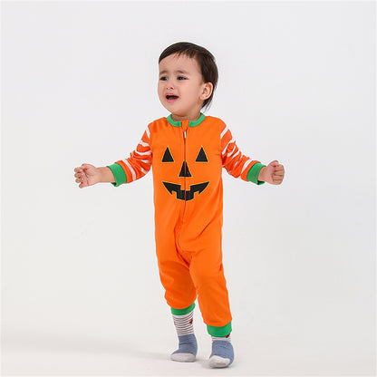 Passendes Familien-Pyjama-Set mit Halloween-Kürbis-Aufdruck